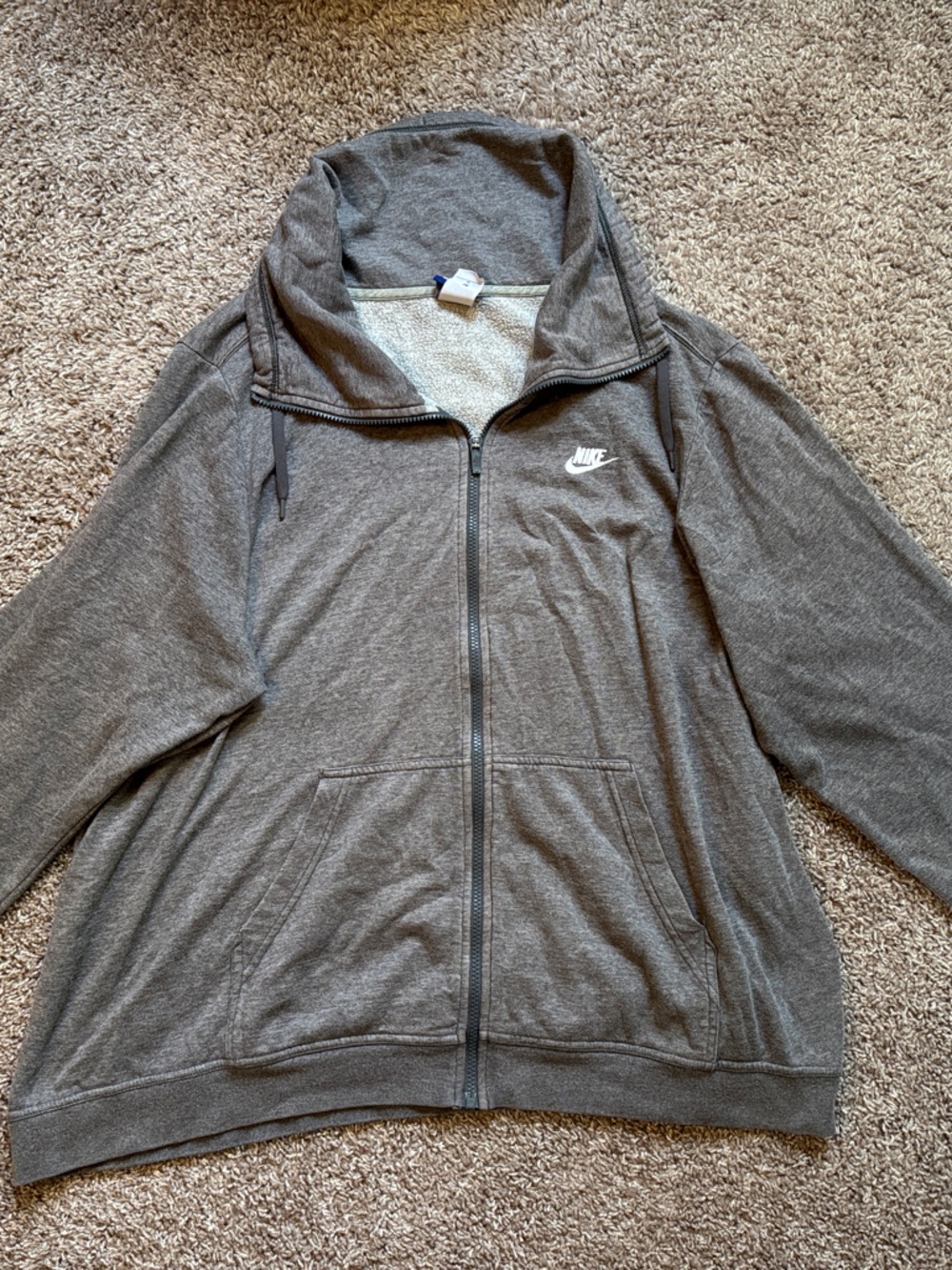 Nike Gray Full-Zip Women's Hoodie Sweatshirt